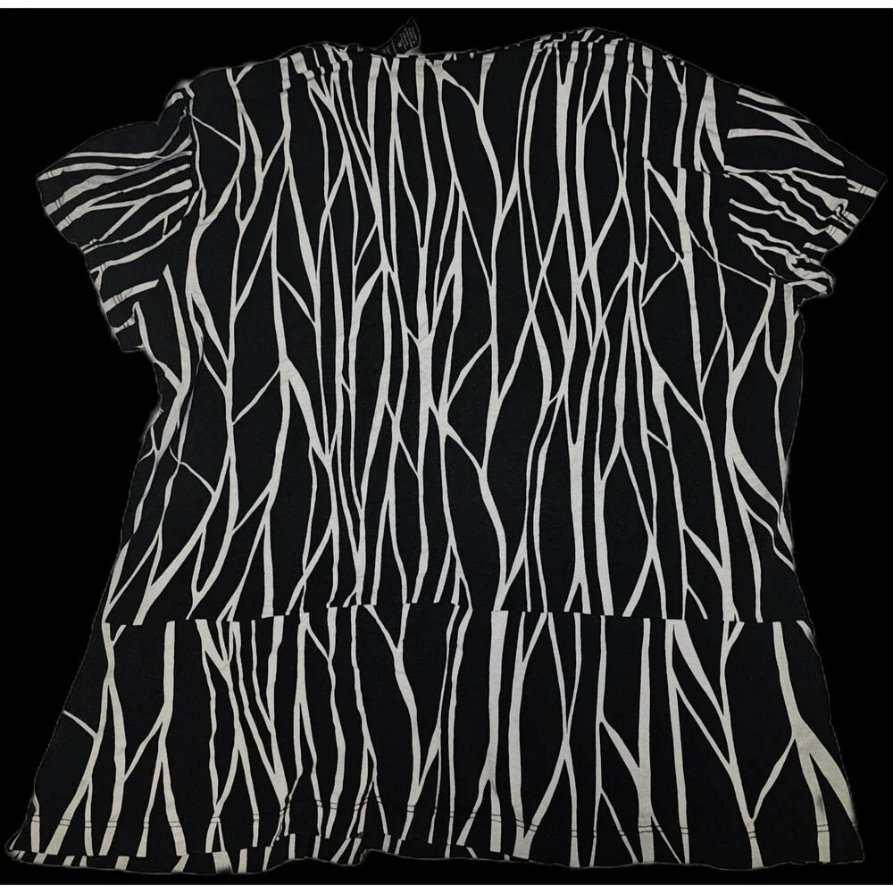 New York and Company Top Zebra Print Vintage XL V-Neck - Picture 2 of 4
